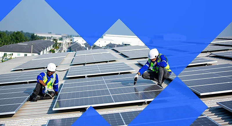 Engineers installing Solar panels